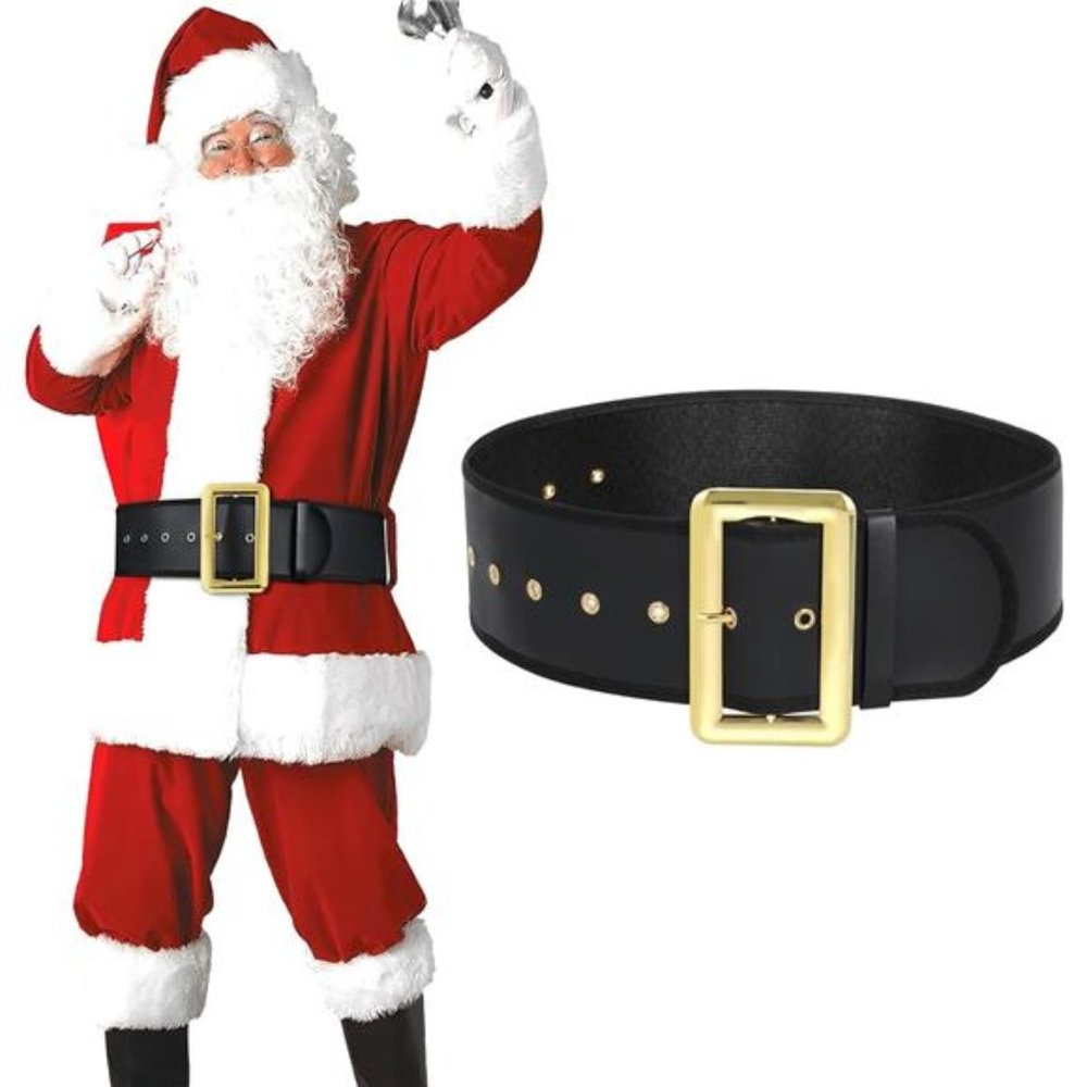 Christmas Santa Belt Black Pirate Belt  For Men Women Santa Claus Belt